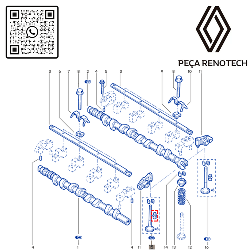RN 472669-SX 7701472669 RETENTOR DE VALVULA -x8- MOT 2.3 16V M9T2.5 16V G9U MASTER - 3